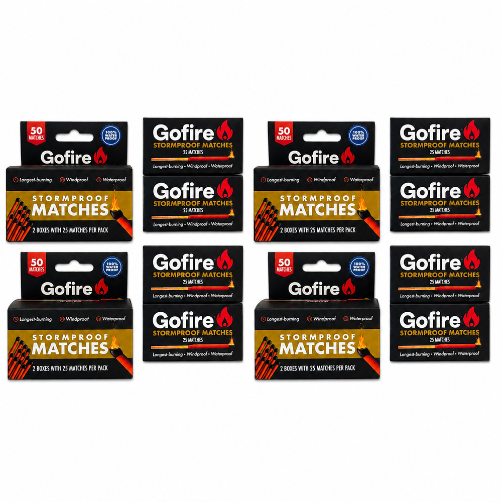 GoFire – Stormproof Matches – Waterproof Windproof – 50 count per Box – 4 Pack