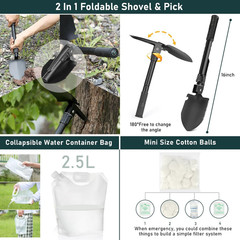 262Pcs Survival Kit Emergency Gear First Aid Bug Out Bag Camping Tools Set