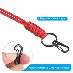 20″ Paracord Lanyard Necklace Keyring Cord Clasp Strap Badge Holder Red