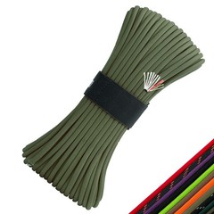 Survival Paracord 550 Fire Survivor Cord Nlyon 100FT, Army Green