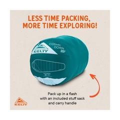 Kelty Cosmic 20 Down Mummy Sleeping Bag for Backpacking, Campers, 550 Fill Po…