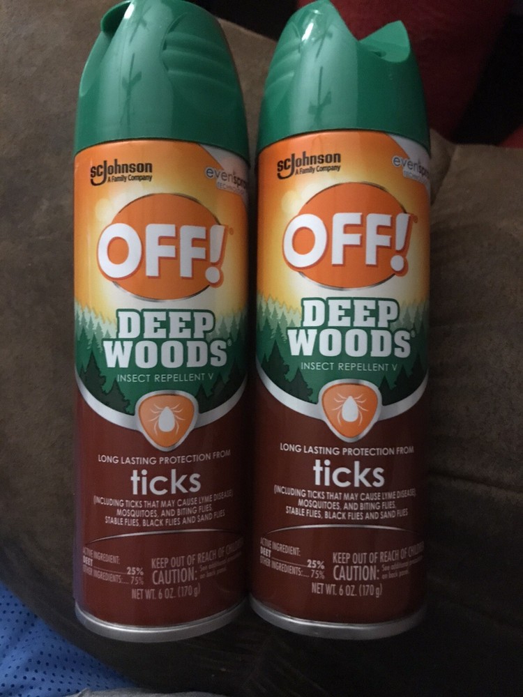 2 Pack OFF Deep Woods Insect Tick Repellent V Spray 25% DEET 6 oz