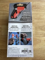 Emergency/Survival: Emergency Hammer – Window Glass Punch & Seat Belt Cutter