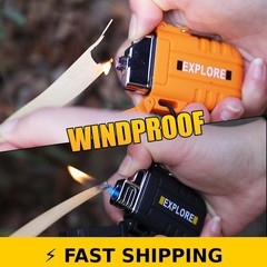 LcFun Waterproof Outdoor Lighter 2-Pack USB Rechargeable & Butane