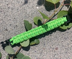 550 Paracord Bracelet, S (5-7”) Hand crafted, Neon green bracelet.