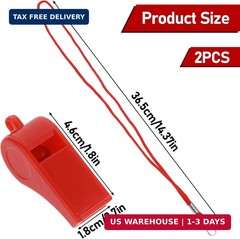Whistle, 2 Packs Whistle for Coaches, Coach Whistles with Lanyard, Plastic Whist