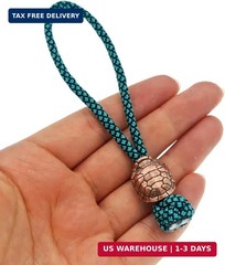 Red Copper Turtle Shell Paracord Bead,Retro Carved Antique EDC for Knife Lanyard