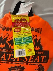 Heat-A-Seat Thermal Seat Pad Orange New With Tags Stadium Camping USA Made