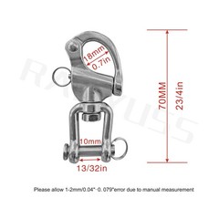 Swivel Eye Snap Shackle Quick Release 316 Stainless Steel for Sailboat