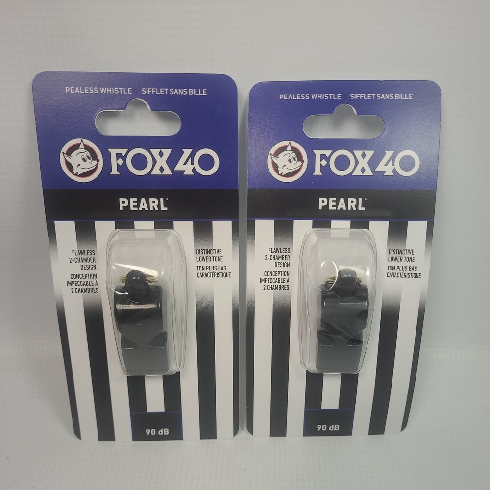 Lot of 2 – Fox 40 Pearl Safety Whistles – Pealess – 90dB – Sealed – Canada- READ