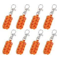 Reflective Paracord Zipper Pull, 80 mm Length for Backpacks (8 Pack, Orange)