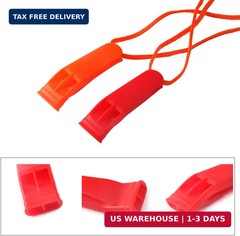 AUGSUN 10 Pcs Safety Whistle Marine Whistle Plastic Whistles with Lanyard for Em