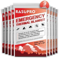 Emergency Mylar Blankets 9 Pack Thermal Survival Sheets