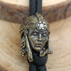 Female Soldier Parachute Cord Beads Vintage Charm Bead for Paracord Pendants