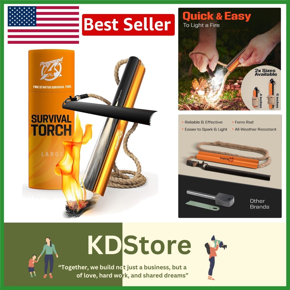 All-in-One Fire Starter Kit: Reliable Survival Torch for Outdoors
