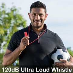 Seakii 8-Pack Colorful Plastic Whistles with Lanyards – 120dB Loud