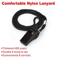 Whistle, Professional Sports Whistle with Lanyard, Loud Clear Black Whistles …