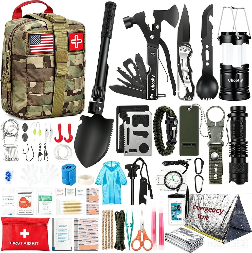 260Pcs Emergency Survival Kit, Full First Aid Supplies with Thermal Emergency…