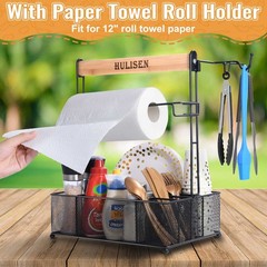 Grill Caddy for Outdoor Grill, BBQ Caddy with Paper Towel Holder for Plates, …