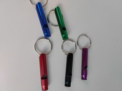 Safety Whistle Five Pack for Keychain or Necklace Lightweight and Loud 1.5″ long