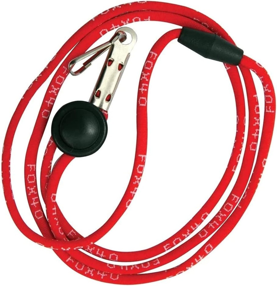 Fox 40 Breakaway Lanyard W/ Logo Adj Cord Lock & J-Hook Clip Red