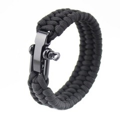 Survival Rope Paracord Bracelet Outdoor Camping Hiking Steel Shackle Buckle New
