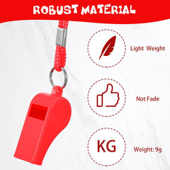 Whistle for Adults with Lanyard Plastic Safety Emergency Whistle Survival Loud f