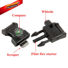 TcJ-Chen 10 PCS Emergency Whistle Buckle come 52*29 mm (10 pieces), Black