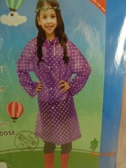 Raincoat Hooded Drawstring 2 pack OSFM Youth size 120cm-160cm Blue & Pink NEW