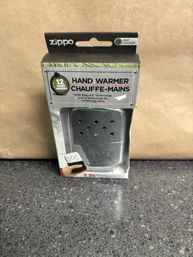 Zippo 12 Hour Refillable Hand Warmer Chrome Silver 40323 New in Box