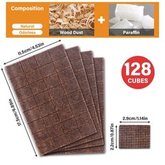 Fire Starter, 128 Mini Square, Natural Fire Starters for BBQ, Campfire, Firep…