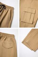 THWEI Cargo Pants for Men Casual Cotton Drawstring Lightweight Large, Khaki