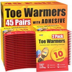 Toe Warmers (45 Pairs) – Up to 10 Hours of Heat, Easily Apply 3.5×2″, white
