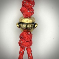Mario Brass Bead w/ 550 Paracord EDC Knife Lanyard Zipper Pull Handmade