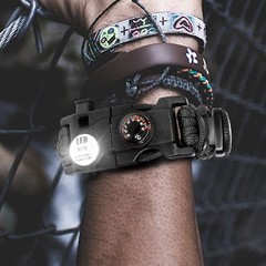 20 in 1 Survival Paracord Bracelet Adjustable Gear Kit with SOS LED Light, Fire