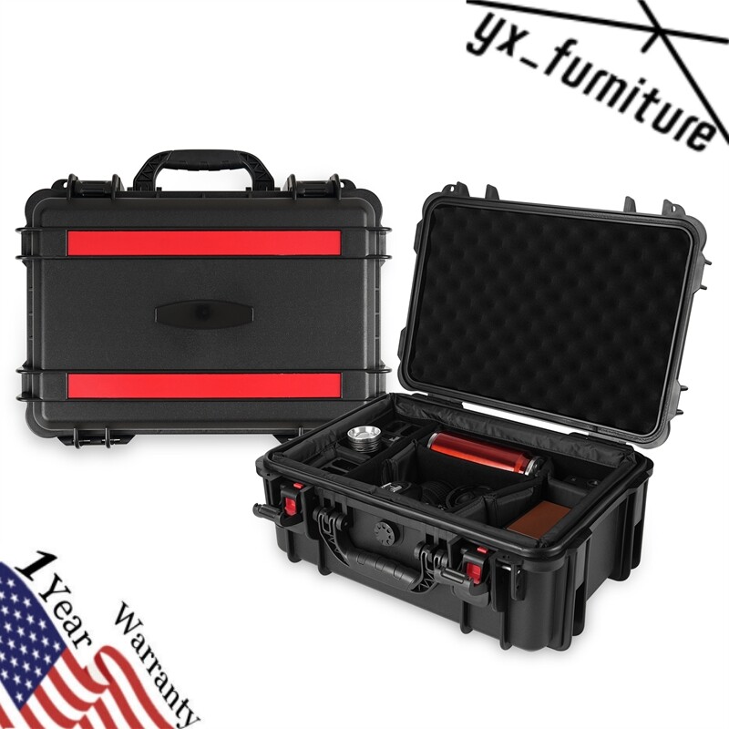 Waterproof Hard Case with Lid Storage Box and Dividers Precision Instrument Case