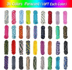 Paracord 550 Paracord Combo Kit with Instruction Book 36 Colors Multifunction