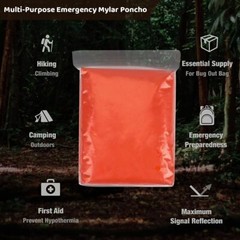 1/2/4pcs Emergency Survival Rain Poncho Reusable Mylar Thermal Blanket Poncho