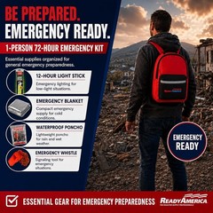 Ready America 70280 2-Person 3-Day Emergency Survival Kit Backpack