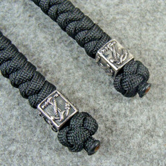 2 Pack Handmade 550 Paracord Knife Lanyard With Steel Beads / Knife Pendant