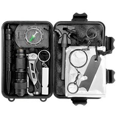 10 in 1 Emergency Tactical Gear Survival Kit Knife Blanket Compass Fire