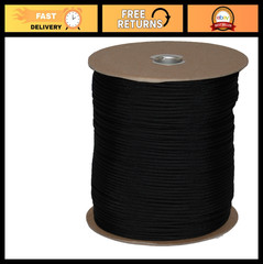 1000ft Black Para Cord Spool – Heavy Duty, Durable, Multi-Purpose Rope for Outdo