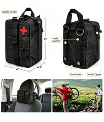 48Pc Survival First Aid Kit Emergency Survival Gear Kit with Bag Outdoor Camping