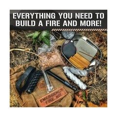 TACAMO Emergency Fire Making Kit, 15-Piece Waterproof Fire Starter Survival T…