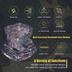 CAMOTER Camo Face Mask & Neck Gaiter – UV Sun Protection, One Size, B