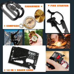 Survival Gear Set with First Aid Kit and Large Camping Backpack for Outdoor