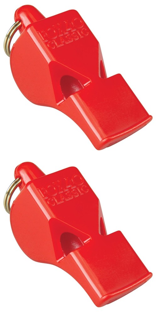 Fox 40 Classic Safety 3-Chamber Pealess Whistle, Red (2-Pack)