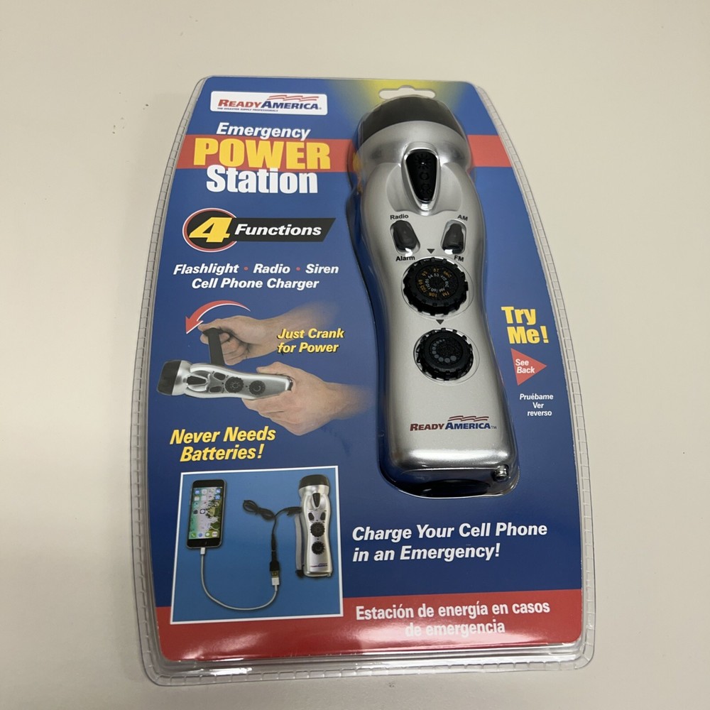 Ready America Emergency Power Station Flashlight Phone Charger Radio