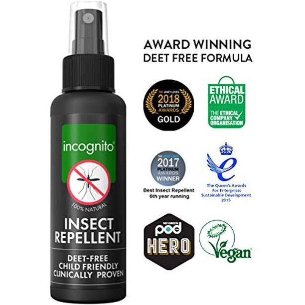 New Incognito 100% All Natural DEET FREE Insect Repellent 3 pack 3 x 3.5floz