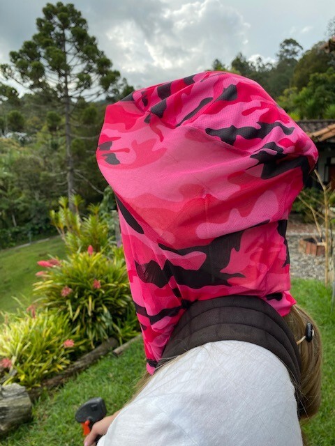 Mosquito Camo Bug Bee Insect Protection Net Head Girls Mesh UV Protection Pink